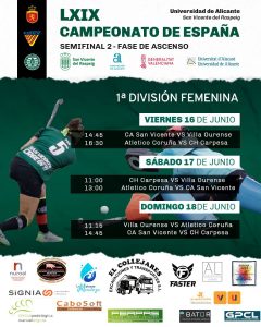 HORARIOS Fase de Ascenso a DHB Femenino