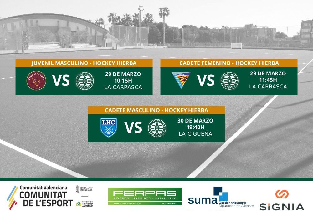 Jornadas hockey hierba y sala del 28,29 y 30 de marzo