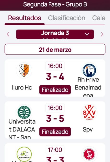 RESULTADOS DHB MASCULINO Y FEMENINO